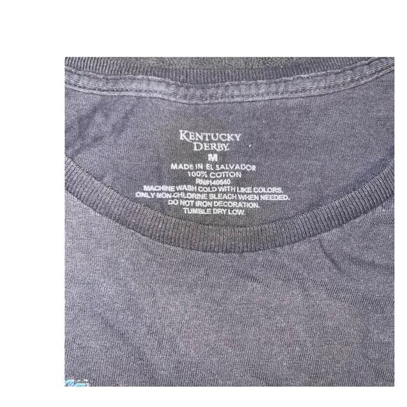 Kentucky Derby T-Shirt Mens Sz Medium Horse Racing Gray Festival Mint Julep - Picture 4 of 6